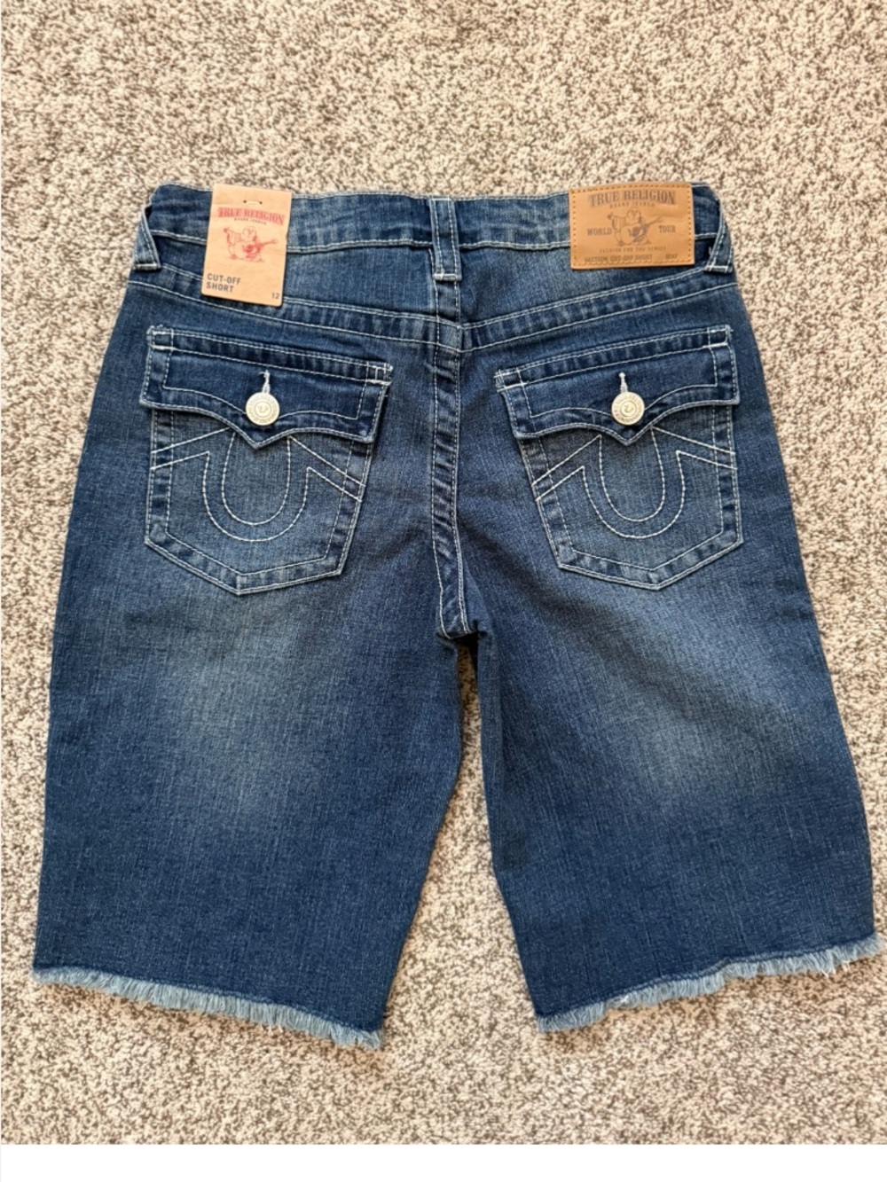 NEW True Religion Dark Blue Denim Bermuda Shorts - Picture 4 of 10